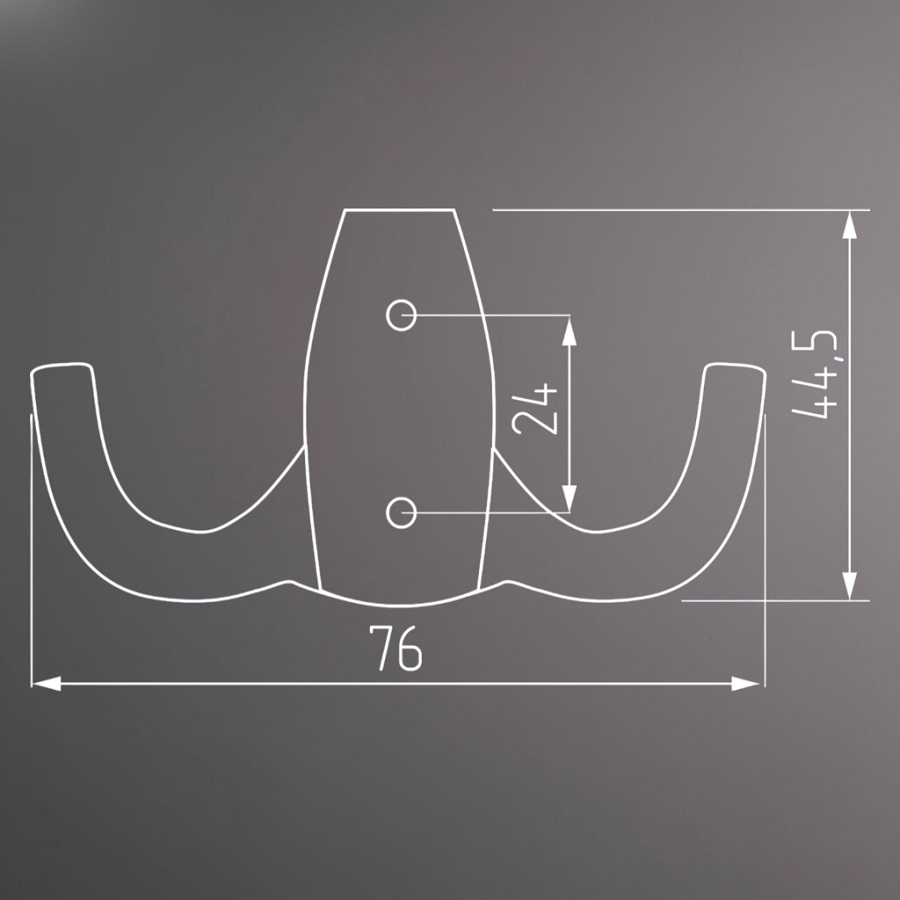 фото Крючок АПОЛО двухрожковый, черный матовый