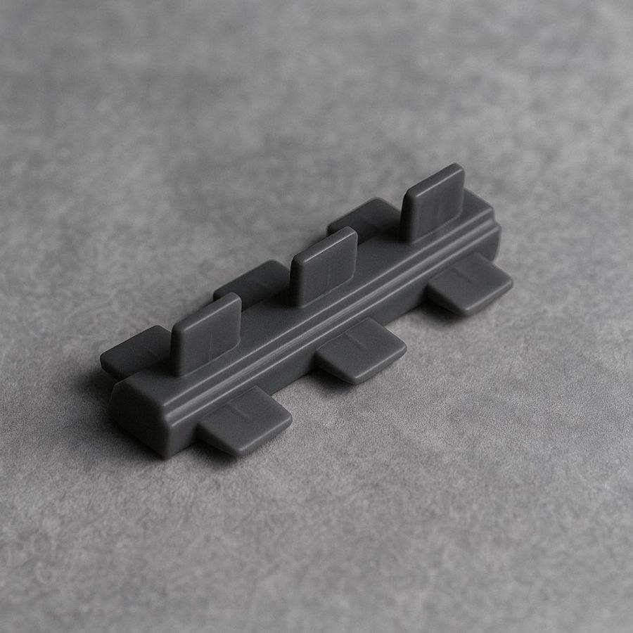 фото Соединитель Т-образный для кухонного ящика серый 60 мм