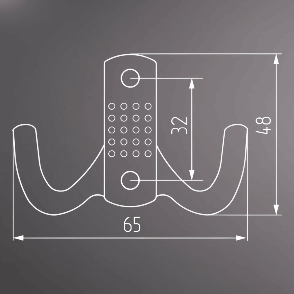 фото Крючок ПЕРФО двухрожковый, никель матовый