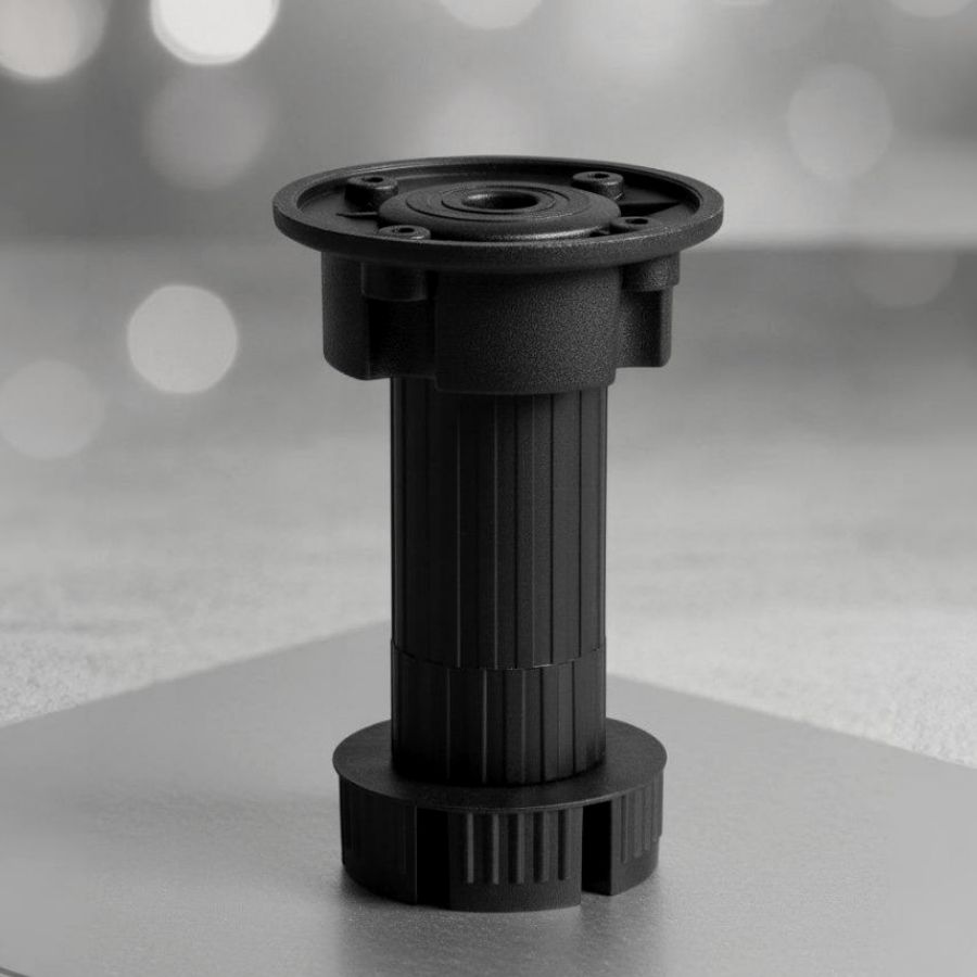 фото Опора кухонная 100-120мм, разборная, черная (без клипсы) под саморез