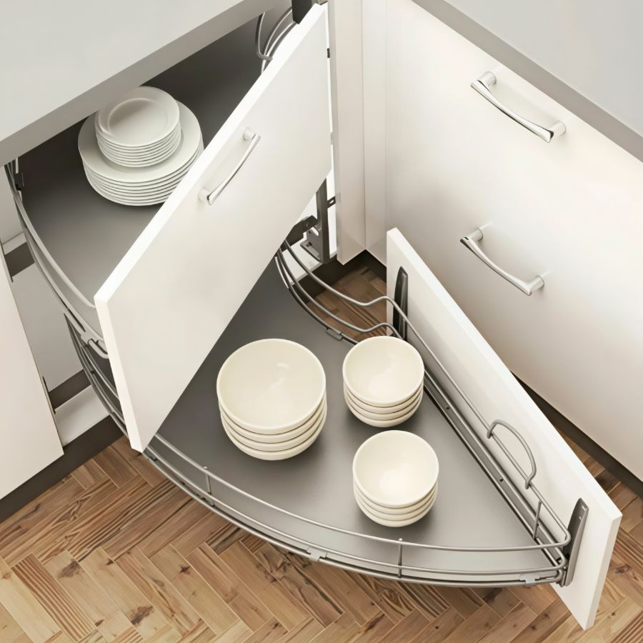 фото Механизм угловой TWISTER с деревянным дном, хром левый Compagnucci