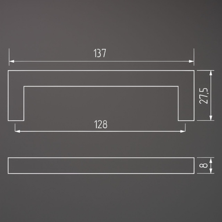 фото Ручка-скоба ТЕРРА, 128 мм, белый