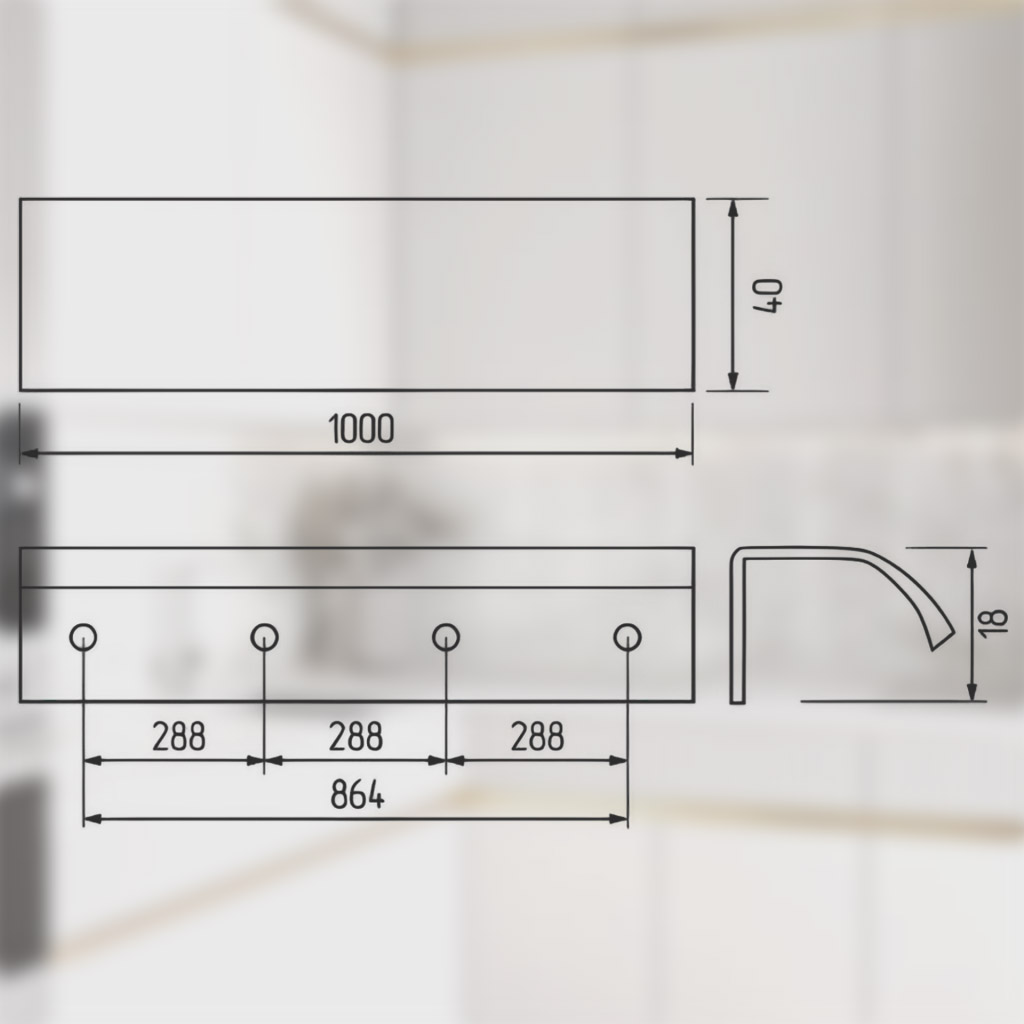 фото Ручка-скоба TITAN, 864/1000 мм, золото браш