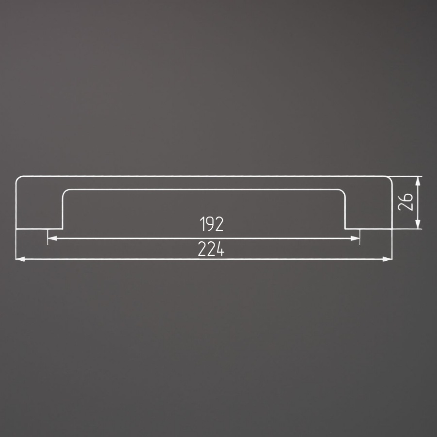 фото Ручка-скоба СИРИУС, 192 мм, хром глянцевый