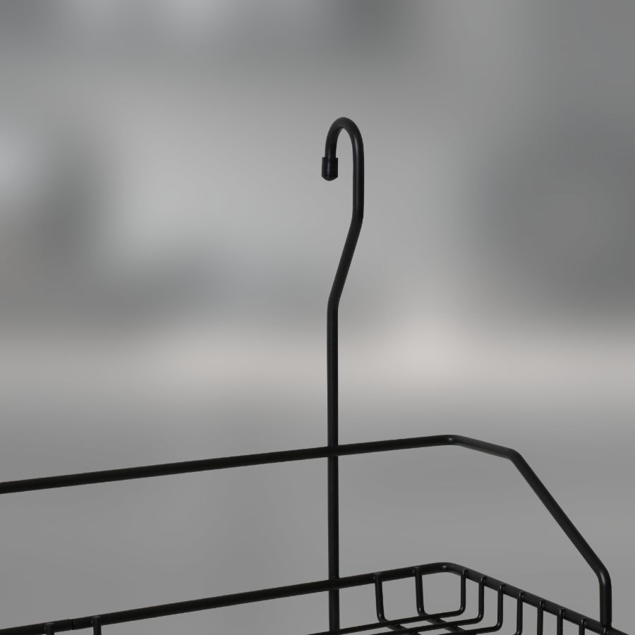 фото Полка одинарная с держателем для полотенца CWJ220-2 ALBA 375x190x310мм Черный матовый