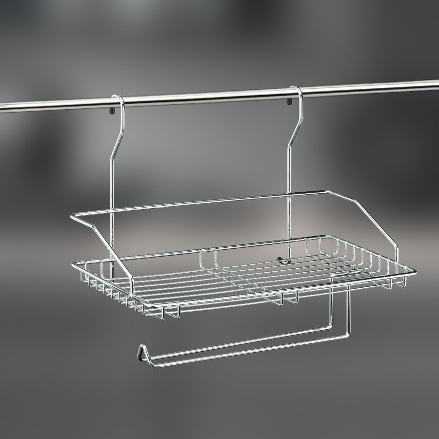 фото Полка одинарная с держателем для полотенца CWJ220-2 ALBA 375x190x310мм