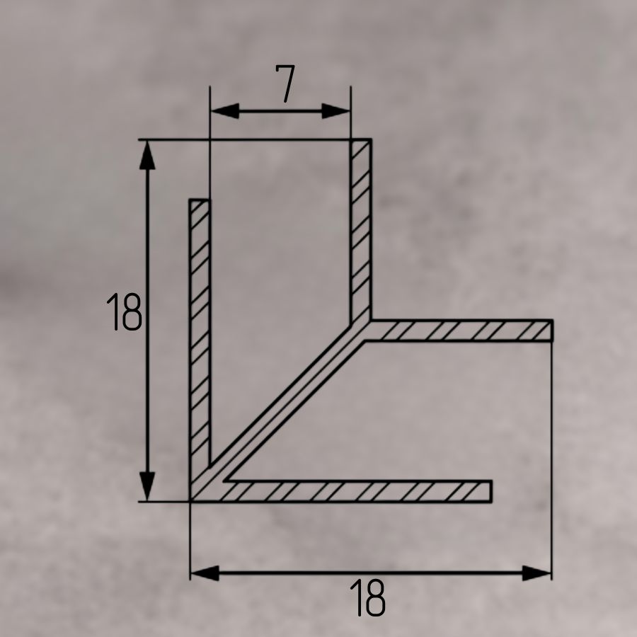 фото Планка д/панелей "Скиф" 6мм 600мм угловая (внутренний 90*)