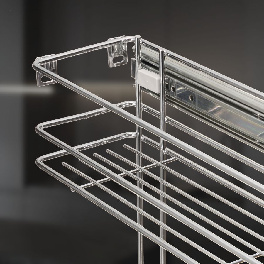 фото Выдвижная корзина двухуровневая в нижнюю базу 200 мм с доводчиком