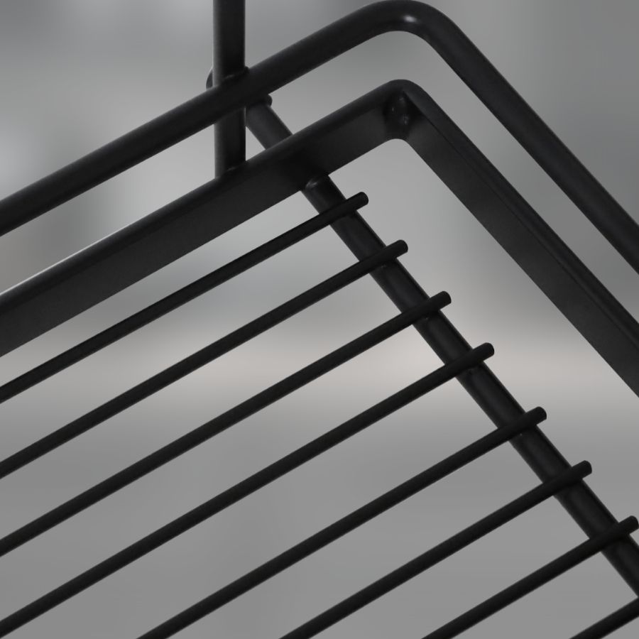 фото Полка одинарная с крючками CWJ221-3 ALBA 271х262х143 мм. Черный матовый