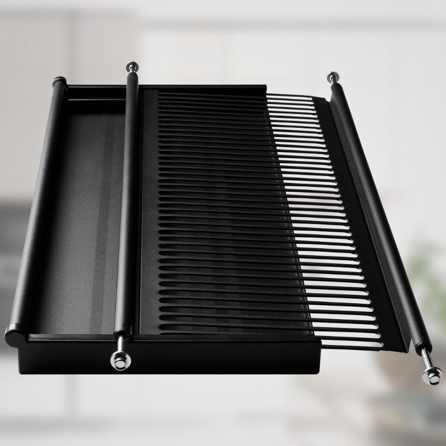 фото Посудосушитель черный из нержавеющей стали в шкаф 600 мм