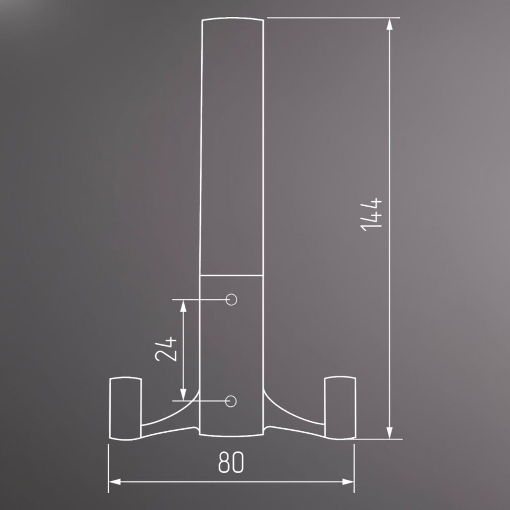 фото Крючок ОДИН трехрожковый, хром глянцевый