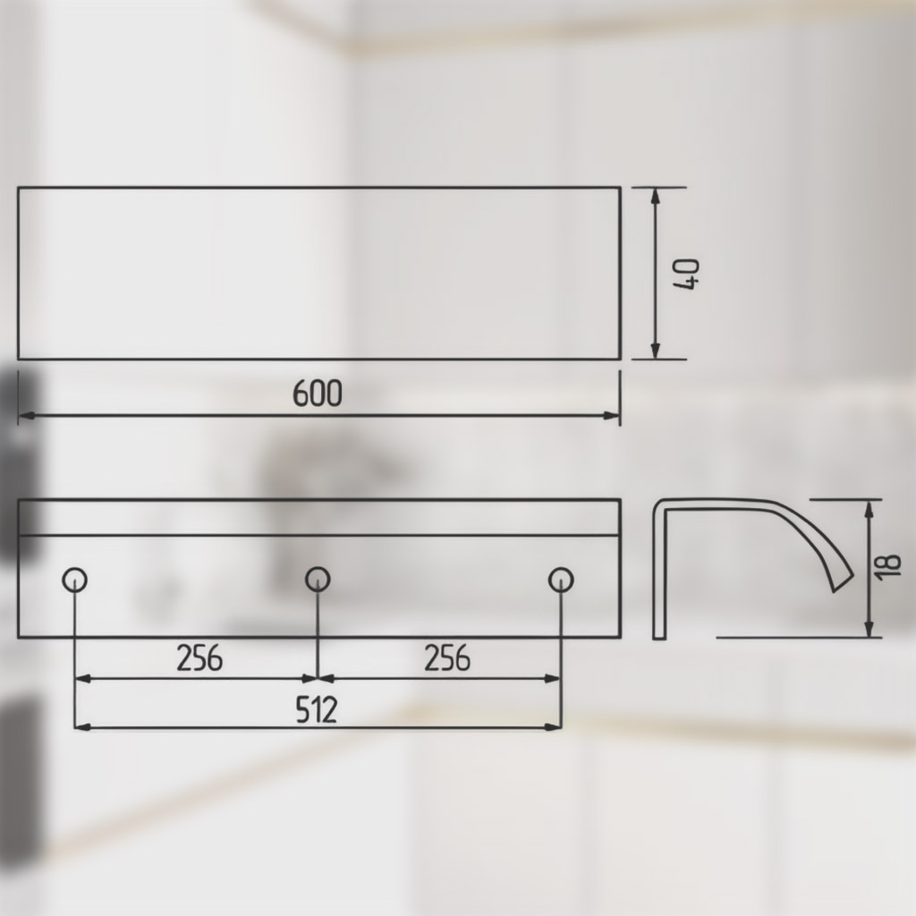 фото Ручка-скоба TITAN, 512/600 мм, золото браш