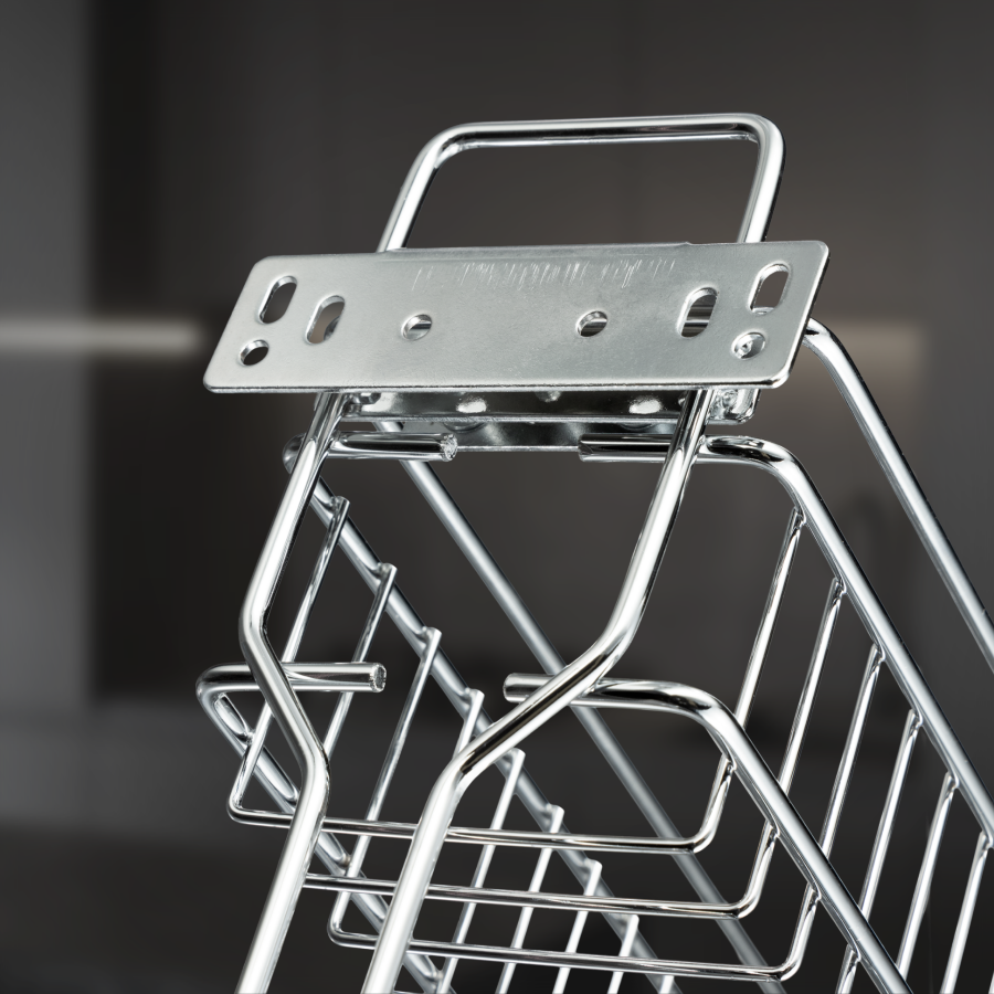 фото Выдвижная корзина двухуровневая в нижнюю базу 200 мм с доводчиком