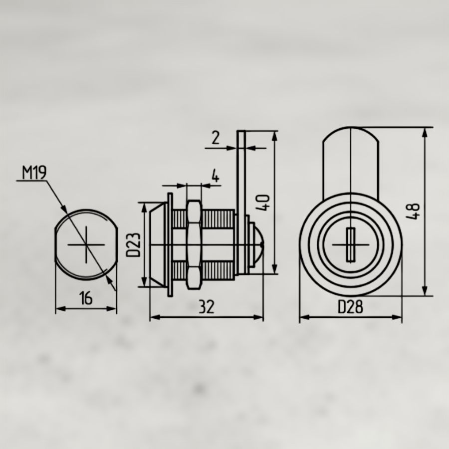 фото  Замок LOCK.103.CR, почтовый хром