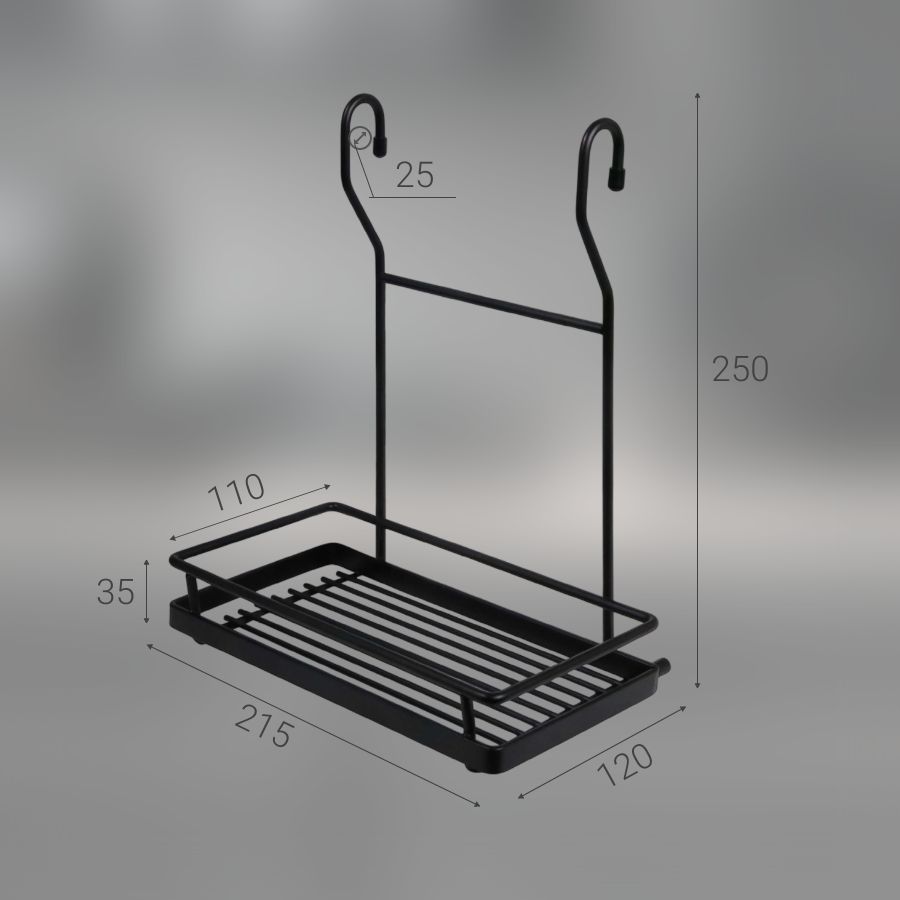 фото Полка одинарная CWJ202F-3 ALBA 220х143х258мм Черный матовый