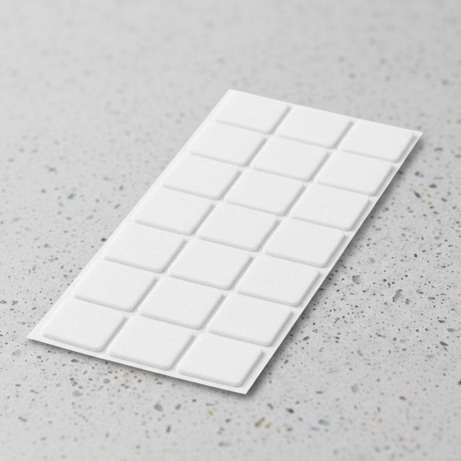 фото Подпятник войлочный 3,5х3,5 см (18 шт на листе) WEISS-A3535, цвет белый, Турция