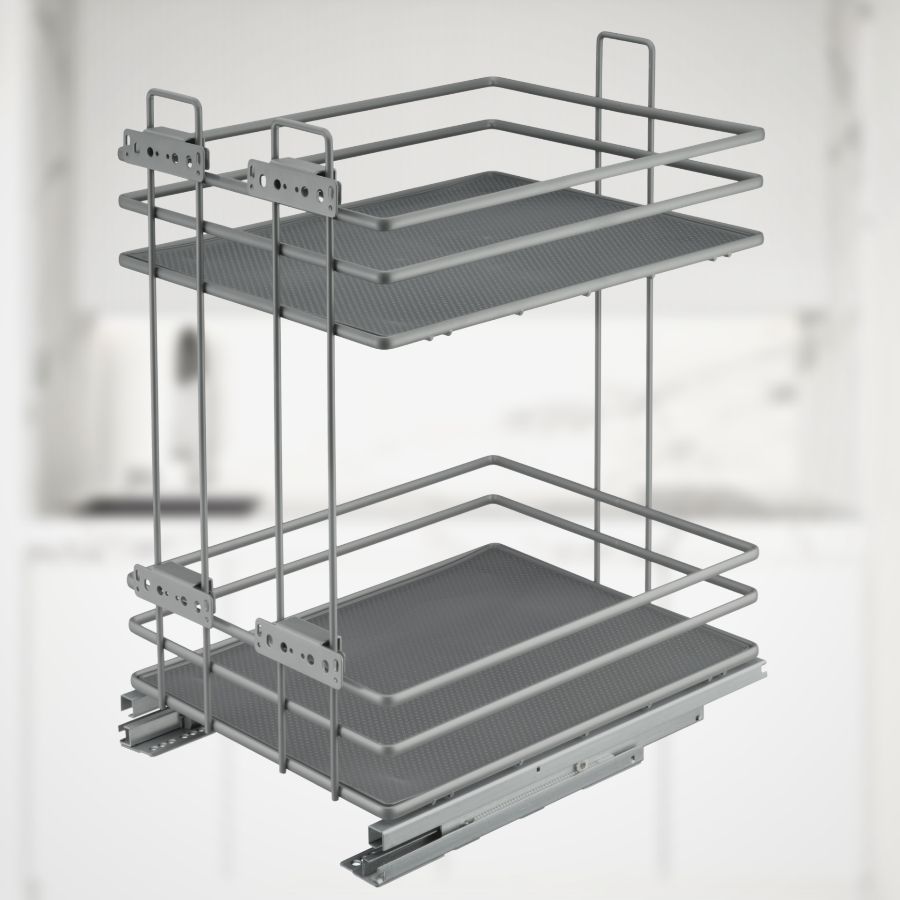 фото Выдвижная корзина VESPLINE двухуровневая в нижнюю базу 400 мм с доводчиком