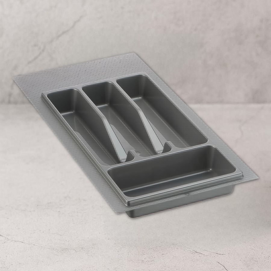 фото Лоток для столовых приборов в базу 300-350мм (265х485х45мм), металлик