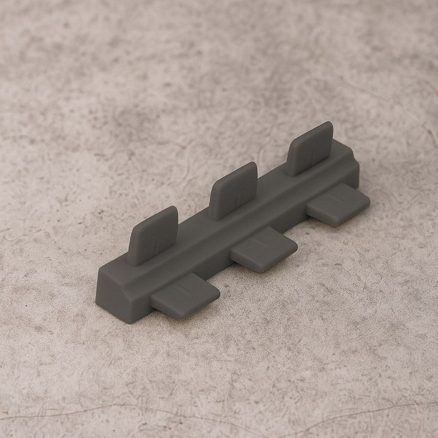 фото Соединитель угловой для кухонного ящика серый 60 мм