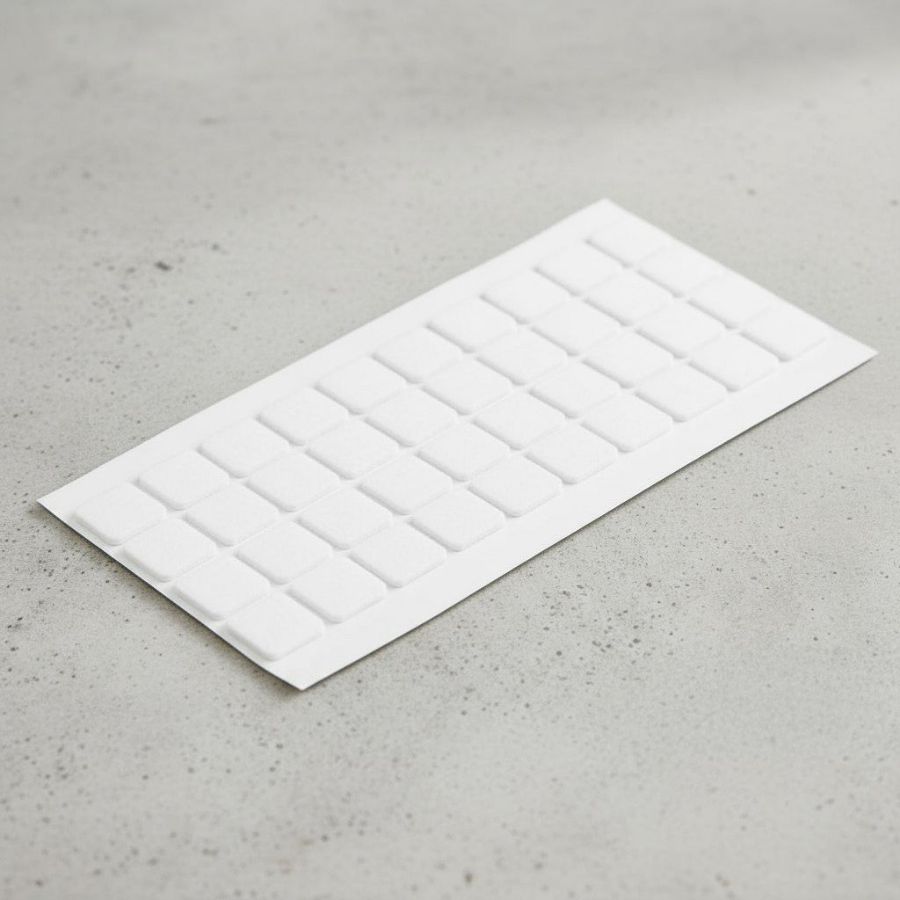 фото Подпятник войлочный 2х2 см (40 шт на листе) самоклеящийся, цвет белый, Турция