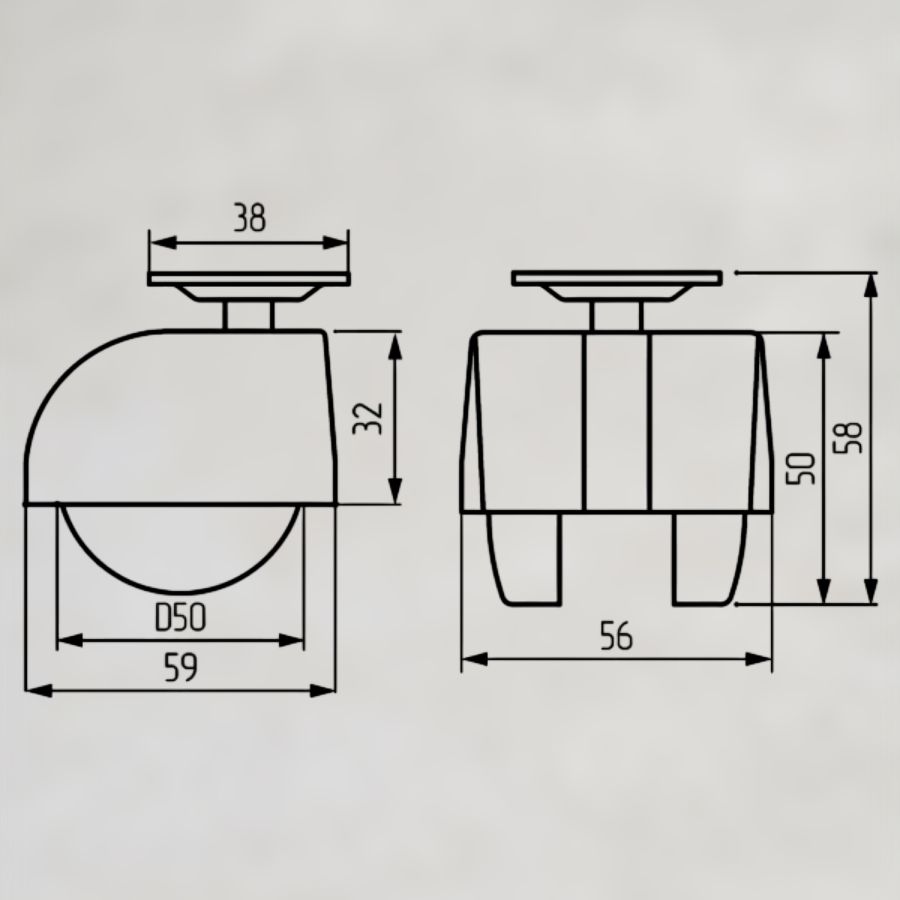 фото  Опора колесная d 50 мм броневик (9,2-П-01)