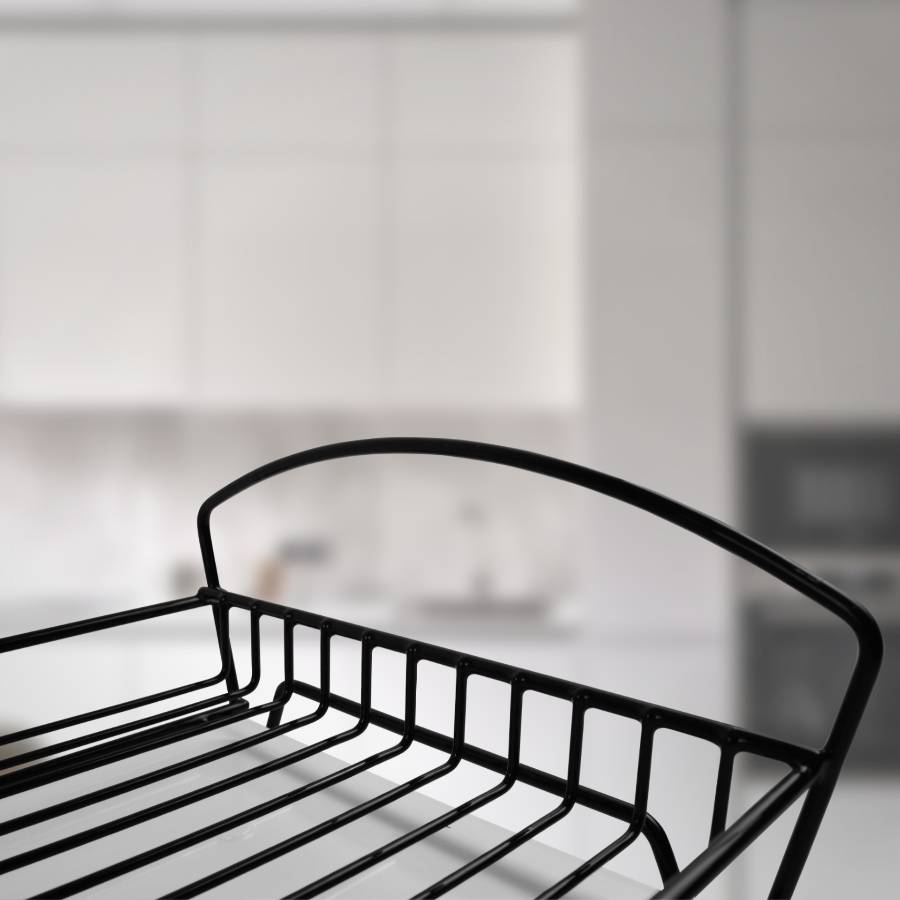 фото Сушилка для посуды одноуровневая настольная черная