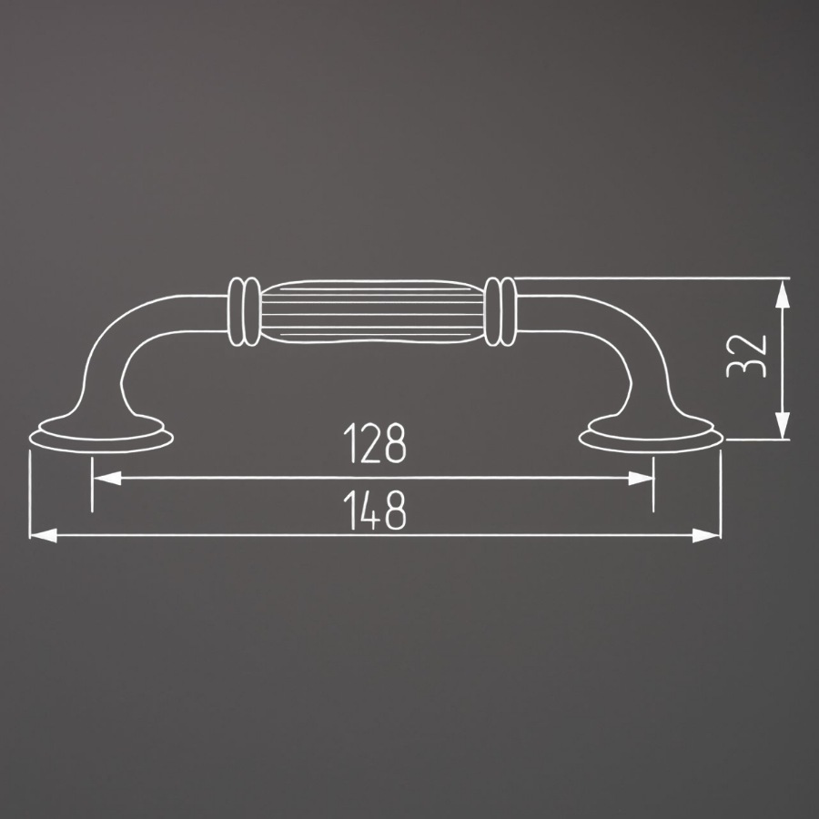 фото Ручка-скоба ТАРФ, 128 мм, черный матовый