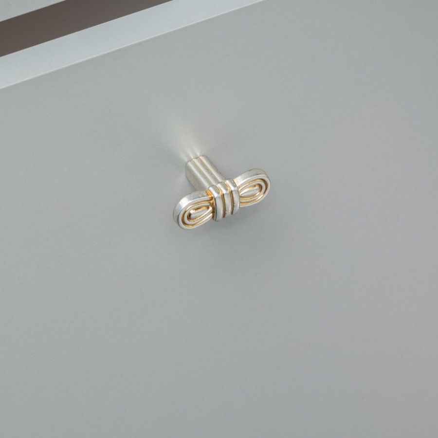 фото Ручка-кнопка АФИНА, серебро с золотой патиной