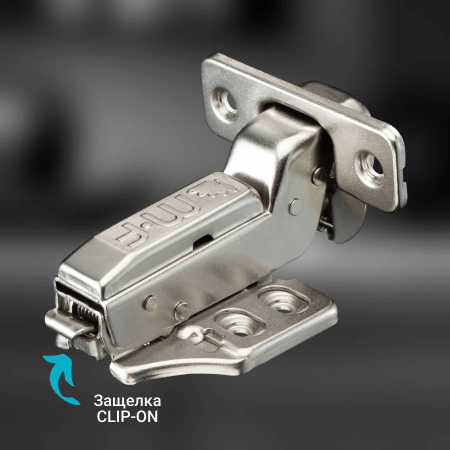 фото Петля вкладная MF Prima Top 3D, 45 мм, Clip-on, с доводчиком, мягкий ход, никель, в сборе, H=0