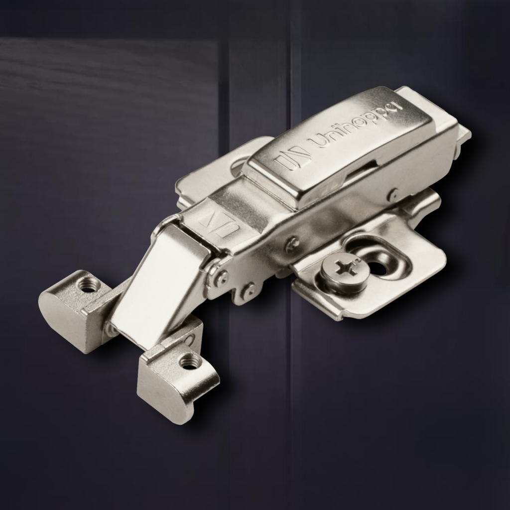 Петля накладная для алюминиевого профиля UNIHOPPER, 45мм, с декоративной накладкой