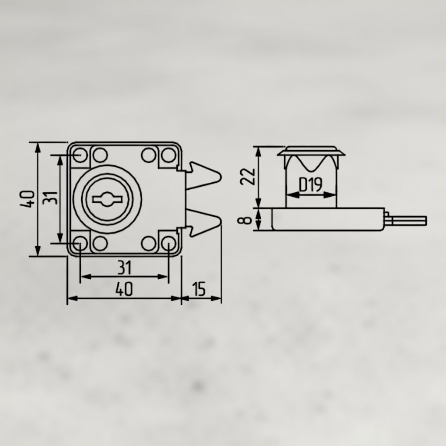 фото Замок LOCK.202.CR, для шкафа-купе