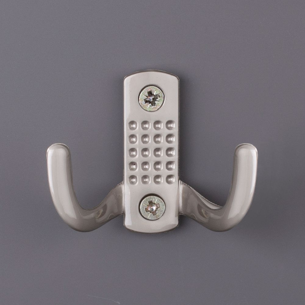 фото Крючок ПЕРФО двухрожковый, никель матовый