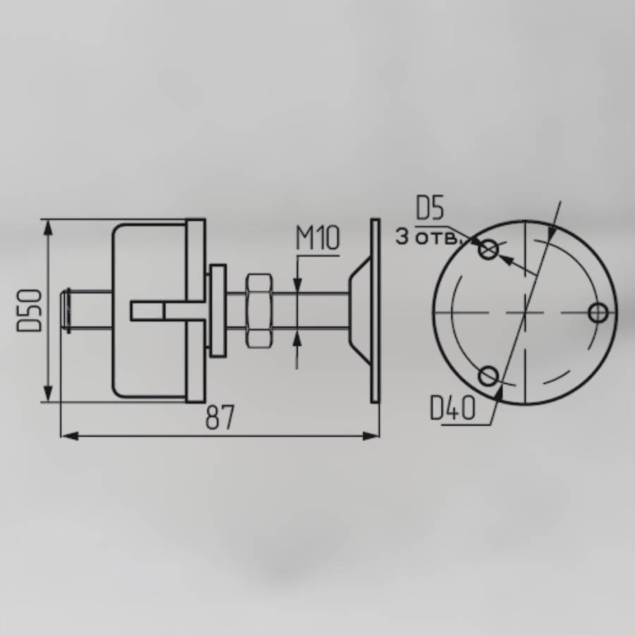 фото  Верхнее крепление цанговое трубы 50 мм