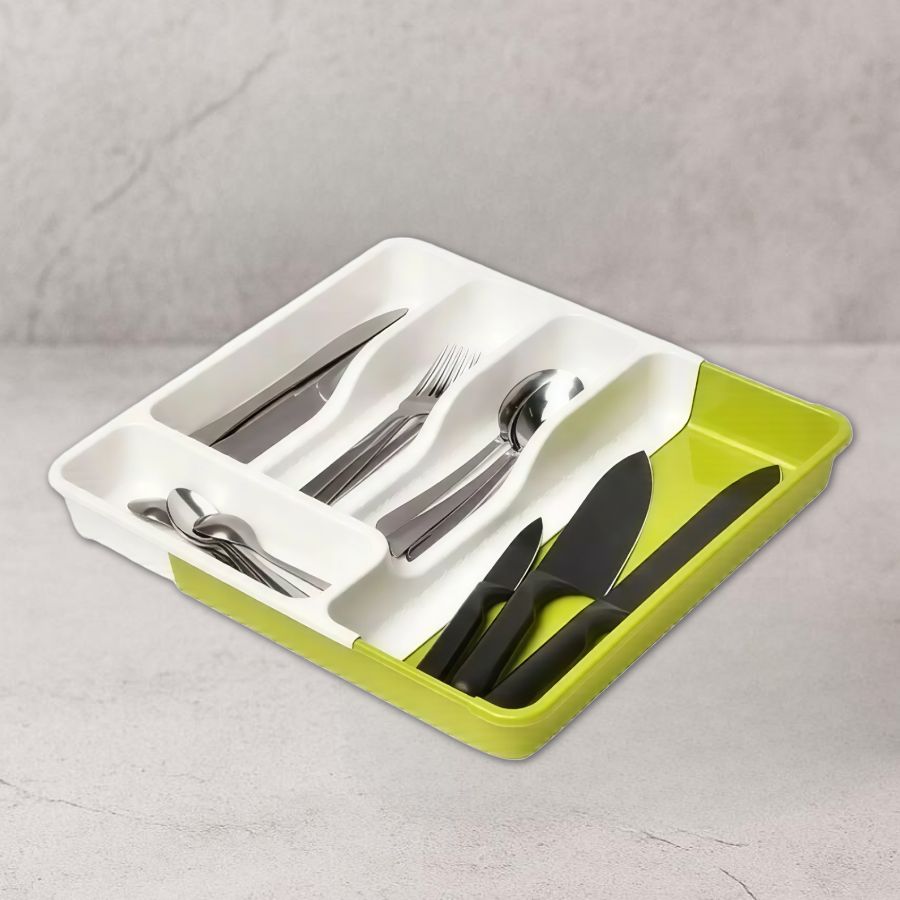 фото Лоток для столовых приборов раздвижной (368х310-530)