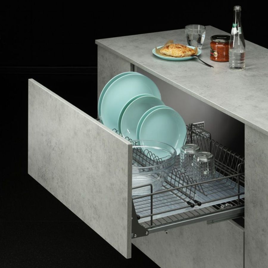 фото Посудосушитель VESPLINE в нижнюю базу 600 мм с доводчиком, серый графит