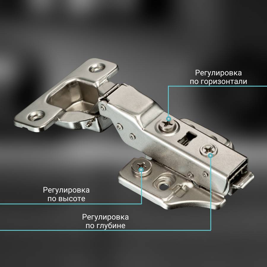 фото Петля полунакладная MF Прима Топ (Prima Top), с трехмерной регулировкой, 45 мм, быстросъемная, с доводчиком