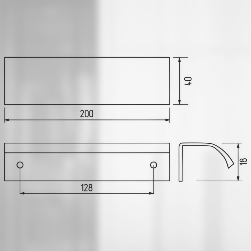 фото Ручка-скоба ТИТАН, 128/200 мм, черный матовый