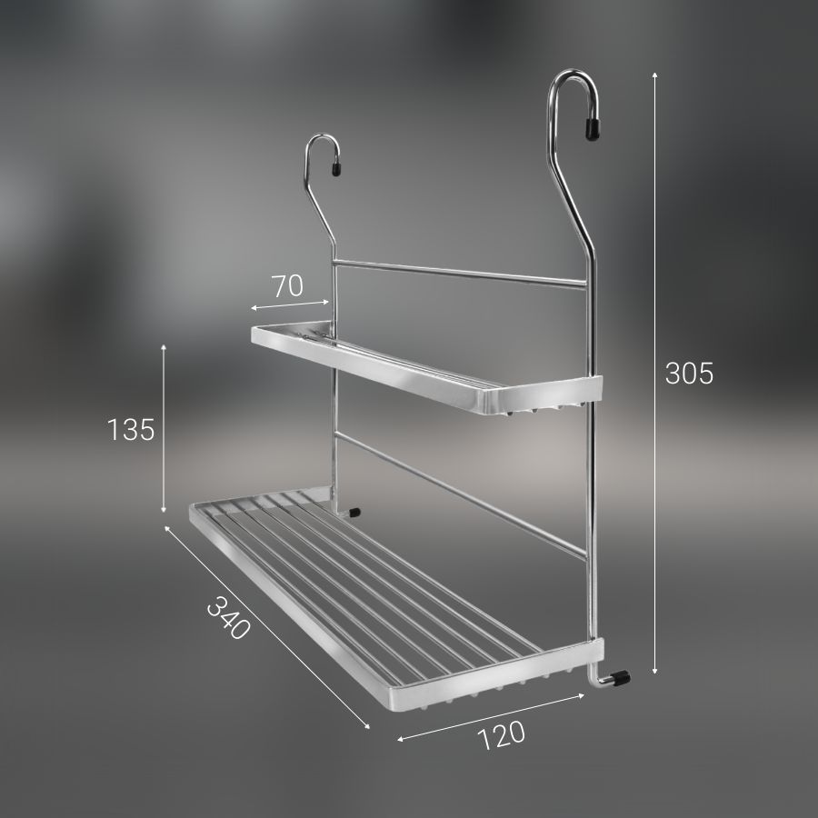 фото Полка двойная для специй CWJ203B-2 ALBA 348x137x311,5 мм хром