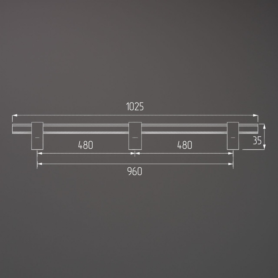 фото Ручка-скоба АСТРЕЯ, 960 мм, золото браш