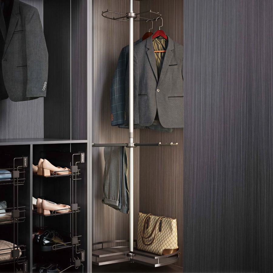 фото 360° вращающаяся 3-х уровневая стойка для одежды Unihopper, в базу 800мм, Moka