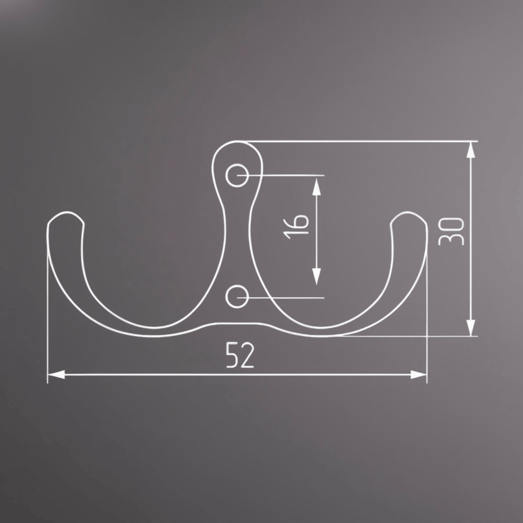 фото Крючок ТВИН двухрожковый, черный матовый