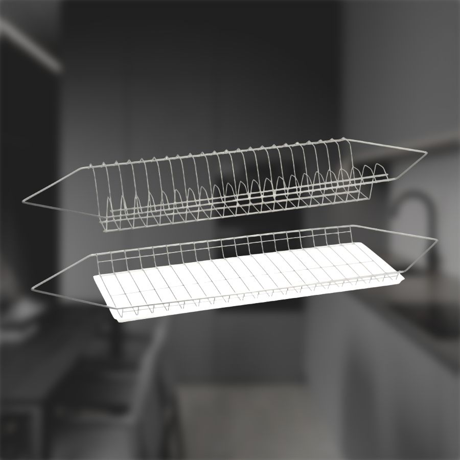 фото Посудосушитель угловой хром в шкаф 800 мм