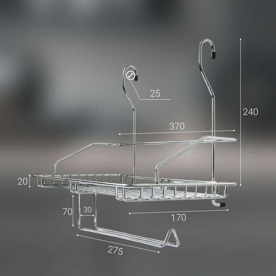 фото Полка одинарная с держателем для полотенца CWJ220-2 ALBA 375x190x310мм