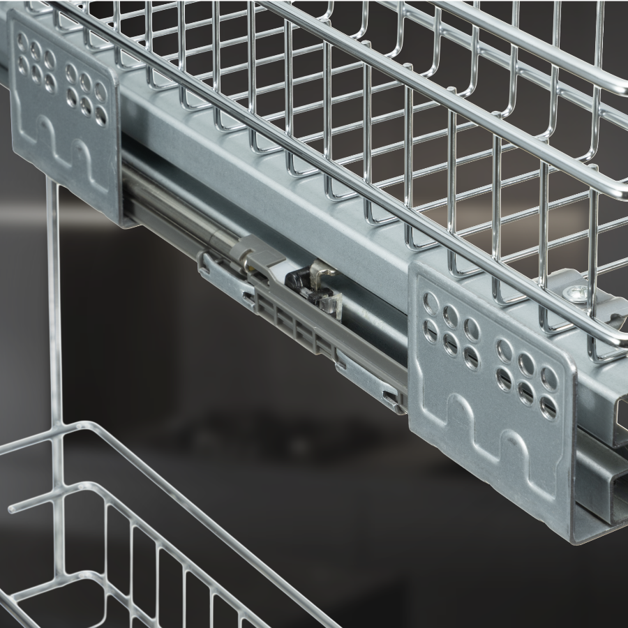 фото Выдвижная корзина двухуровневая в нижнюю базу 200 мм с доводчиком