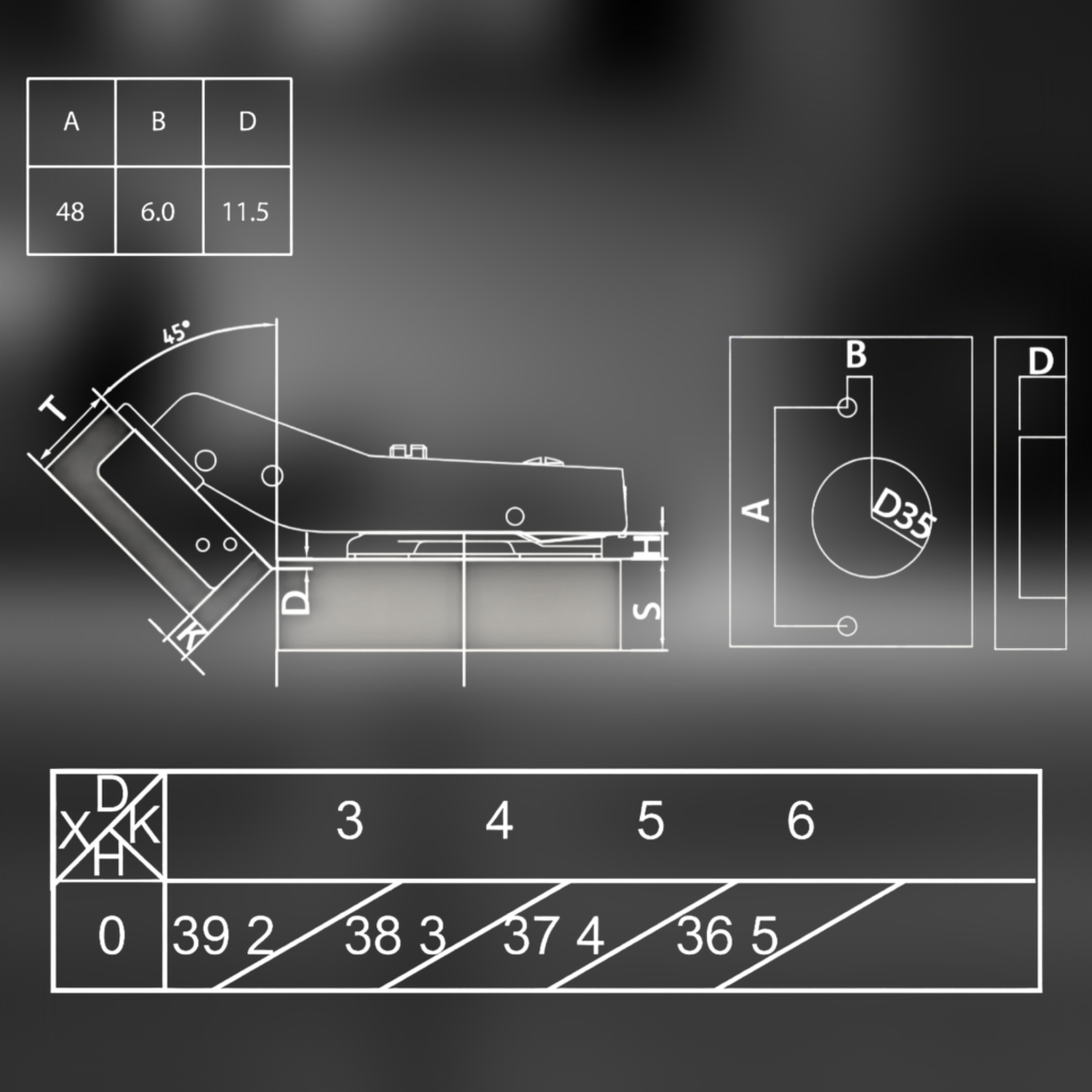 фото Петля угловая 45° MF Prima All-2-Way 3D, Clip-on, доводчиком, мягкий ход, черный никель