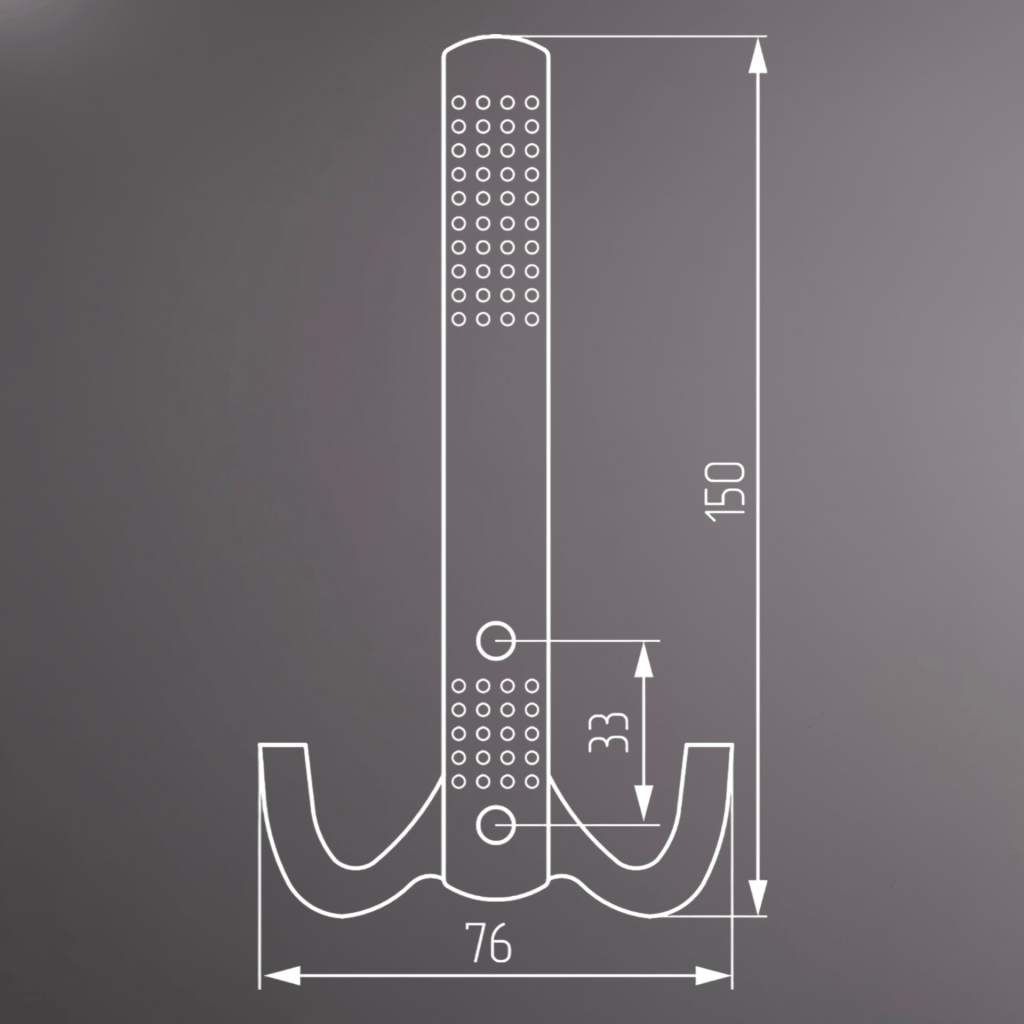 фото Крючок ПЕРФО трехрожковый, хром глянцевый