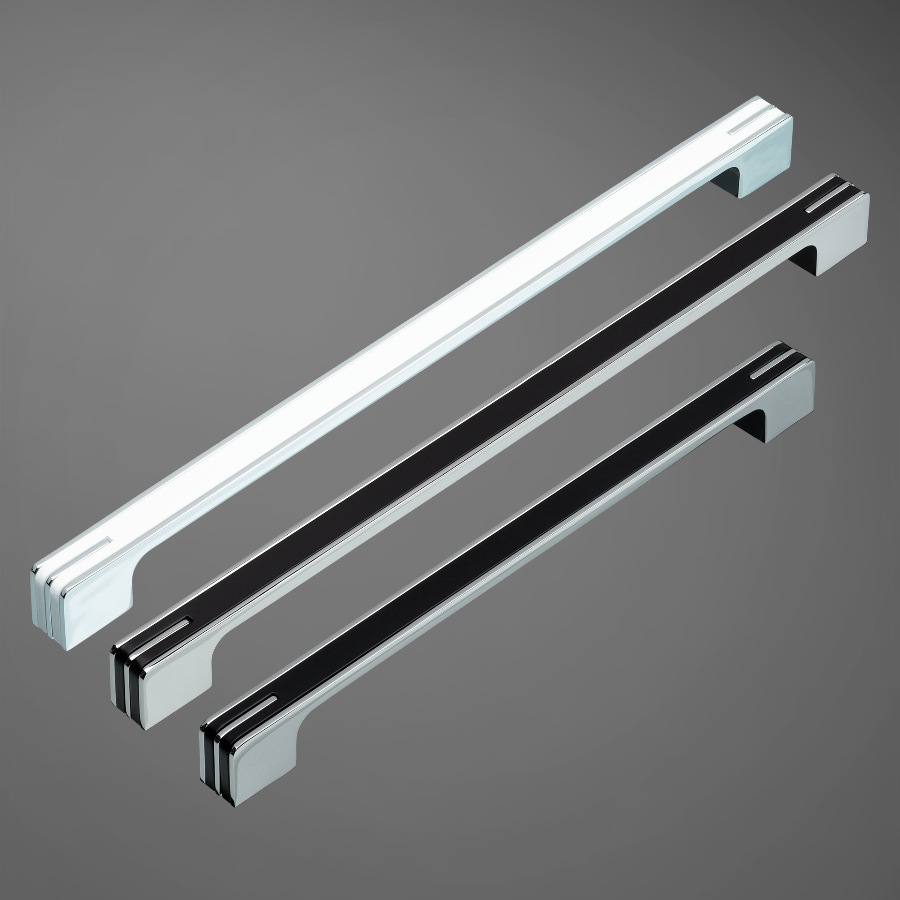 фото Ручка-скоба ЭРАГОН, 256 мм, хром/черный