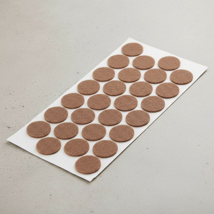 фото Подпятник войлочный d28 мм (28 шт на листе) самоклеящийся, цвет коричневый, Турция