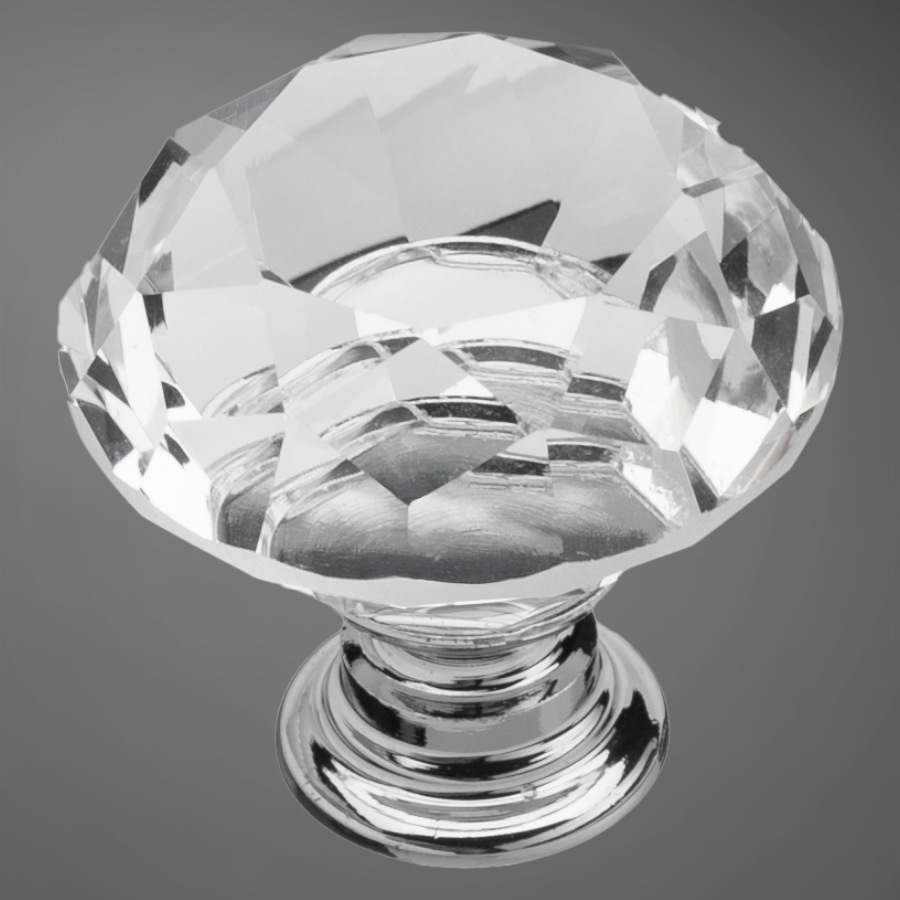 фото Ручка-кнопка КЛИО, хром глянцевый