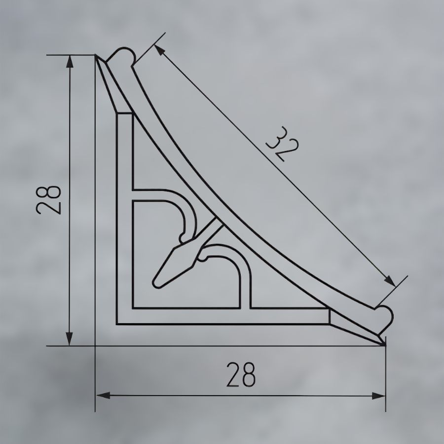 фото Плинтус кухонный алюминиевый черный 3,05м.